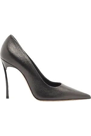 Casadei Buty, Kobieta, Czarny, 37 1/2 EU, Skóra, Botki ze skóry laminowanej na obcasie Blade