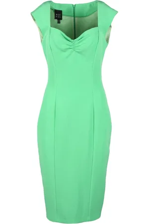 ACCESS FASHION Sukienki, Kobieta, Zielony, L, Spandex, Elegancka sukienka z recyklingu poliestru spandex