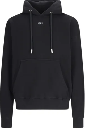 OFF-WHITE Bluzy, Mężczyzna, Czarny, M, Bawełna, Czarna Bluza z Kapturem