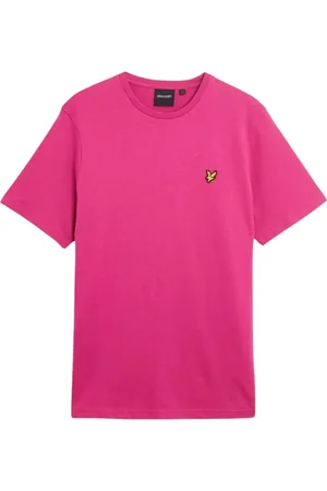 Lyle & Scott Koszulki, Mężczyzna, Różowy, S, Fioletowy T-shirt z nadrukiem