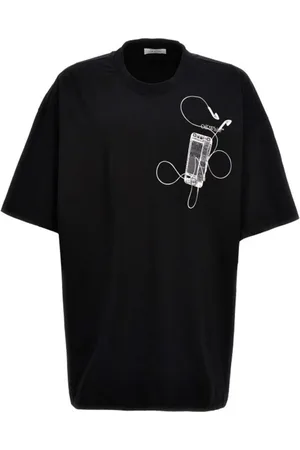 OFF-WHITE Koszulki, Mężczyzna, Czarny, S, Bawełna, T-shirt Scan Arrow Over