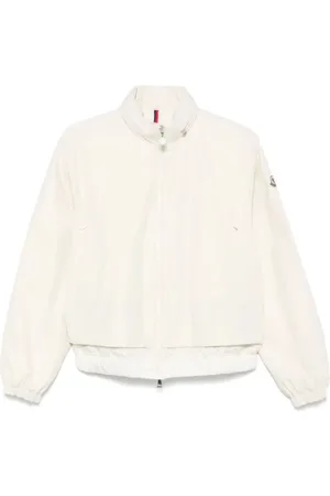 Moncler Kurtki, Kobieta, Biały, M, Nylon, Kurtka z tkaniny twill z detalami z nylonu