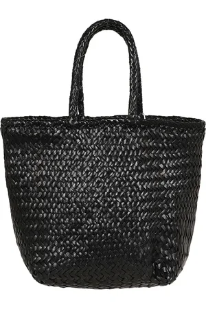 Dragon Diffusion Torebki, Kobieta, Czarny, ONE SIZE, Czarna Skórzana Torba Shopper