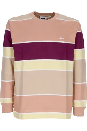 Obey Koszulki, Mężczyzna, Wielobarwność, XL, Nationale Stripe Koszulka z Długim Rękawem