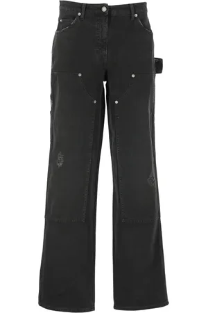 Golden Goose Jeansy, Kobieta, Czarny, S, Czarne Jeansyy z Bawełny z Logo Gwiazdy