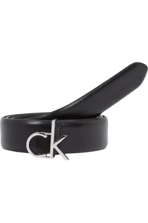 Calvin Klein Akcesoria, Kobieta, Czarny, 95 CM, Gładki Zapięcie Skórzany Pasek