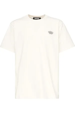BARROW Koszulki, Mężczyzna, Beżowy, L, Bawełniany T-shirt z nadrukiem, Beżowy