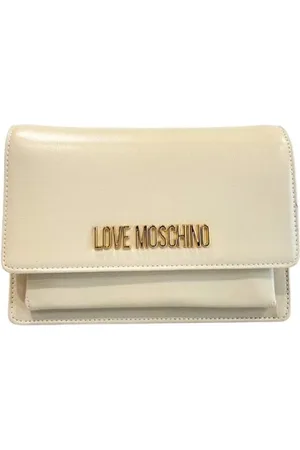 Moschino Torebki, Kobieta, Beżowy, ONE SIZE, Len, Beżowa Torba na Ramię z Łańcuchem