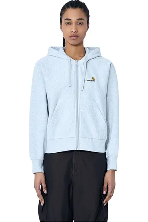 Carhartt Bluzy, Kobieta, Biały, S, Bluza z haftem na kapturze