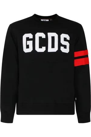 GCDS Bluzy, Mężczyzna, Czarny, L, Czarny Bluza z Haftowanym Logo