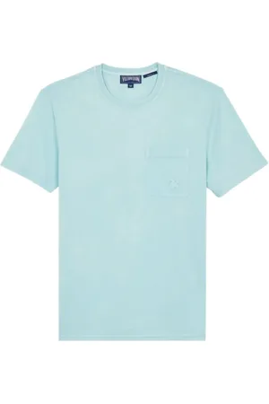 Vilebrequin Koszulki, Mężczyzna, Niebieski, 2XL, Jednolity T-shirt z organicznej bawełny w naturalnych kolorach dla mężczyzn