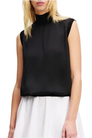 Karl Lagerfeld Koszulki, Kobieta, Czarny, M, Top satynowy top