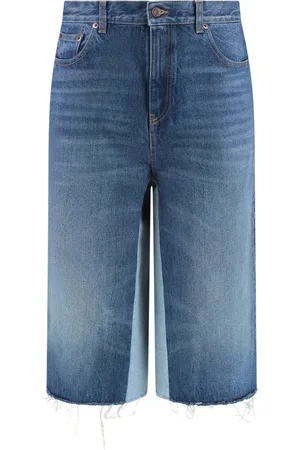 Chloé Szorty, Kobieta, Niebieski, S, Denim, Denimowe szorty bermuda z metalowymi detalami