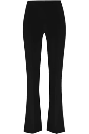 Elisabetta Franchi Spodnie, Kobieta, Czarny, XL, Spodnie z Rozszerzaną Nogawką z Materiału Stretch