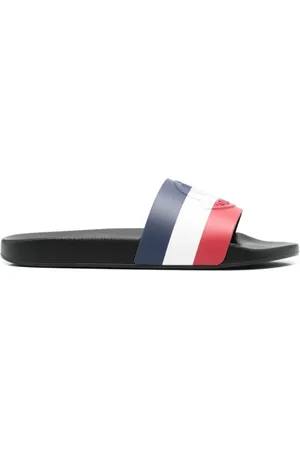 Moncler Buty, Mężczyzna, Czarny, 41 EU, Czarne Buty na Slajdach z Logo
