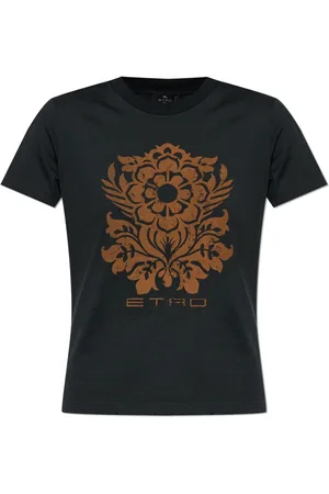 Etro Koszulki, Kobieta, Czarny, XL, T-shirt z efektem `vintage`