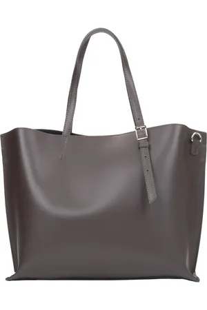 Estro Torebki, Kobieta, brązowy, ONE SIZE, Skóra, Torba Shopper Ciemnobrązowa