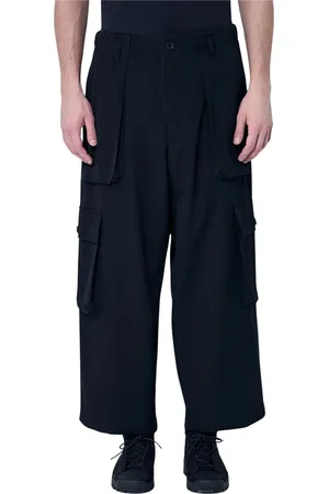 YOHJI YAMAMOTO Spodnie, Mężczyzna, Czarny, L, Spodnie ze sznurkiem