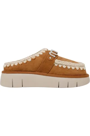 Mou Buty, Kobieta, brązowy, 38 EU, Skóra, Metalowy Logo Cognac Skórzany Chodak