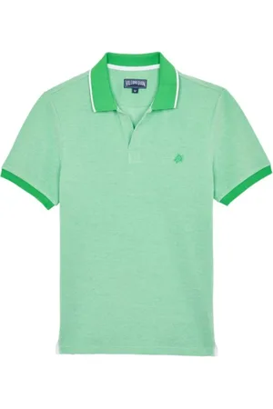 Vilebrequin Koszulki, Mężczyzna, Zielony, XL, Solidny polo shirt z bawełny z efektem zmieniającym kolor dla mężczyzn