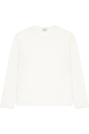 LANEUS Koszulki, Mężczyzna, Biały, L, Bawełna, T-shirt z długim rękawem
