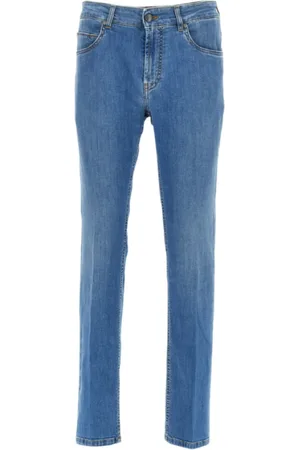 FAY Jeansy, Mężczyzna, Niebieski, W34, Turkusowe Dżinsy Slim Fit 5-Pocket