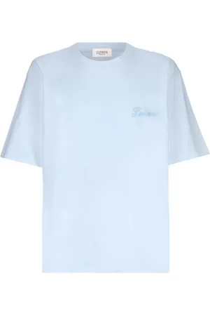 LANEUS Koszulki, Mężczyzna, Niebieski, XS, Bawełna, T-shirt z okrągłym dekoltem z dżerseju