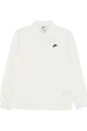 Nike Koszulki, Mężczyzna, Biały, XL, Klubowa Koszula Polo z Długim Rękawem