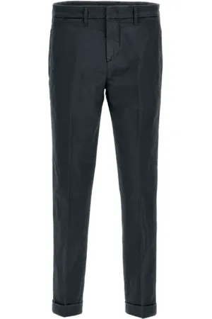 FAY Spodnie, Mężczyzna, Niebieski, W33, Niebieskie Spodnie Slim Stretch Gabardine