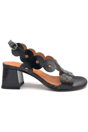 Chie Mihara Buty, Kobieta, Czarny, 36 EU, Czarny Lakierowany Sandał Skórzana Podeszwa