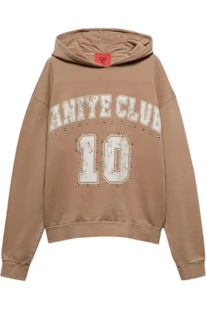 ANIYE BY Bluzy, Kobieta, Beżowy, XS, Bluzy z kapturem z aplikacjami