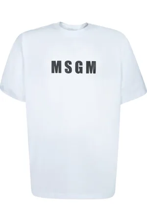 Msgm Koszulki, Mężczyzna, Biały, XL, Biała Koszulka z Logo O-neck