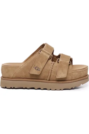 UGG Buty, Kobieta, Beżowy, 36 EU, Beżowe Sandały z Podwójną Sprzączką