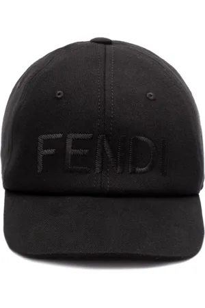 Fendi Akcesoria, Mężczyzna, Czarny, ONE SIZE, Czarna Regulowana Pasek Zakrzywiony Szczyt Czapka