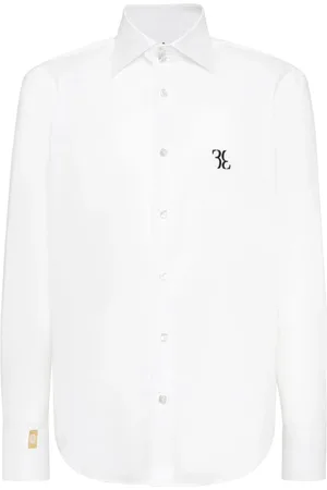 BILLIONAIRE Koszule, Mężczyzna, Biały, 4XL, Luźna Niebieska Koszula