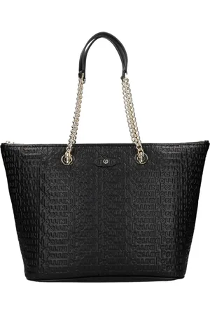 Pollini Torebki, Kobieta, Czarny, ONE SIZE, Czarna Torba na Ramię z Nadrukiem Logo