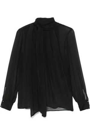 Elisabetta Franchi Bluzki, Kobieta, Czarny, L, Czarna Jedwabna Koszula Stylowy Design