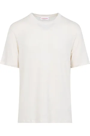 Orlebar Brown Koszulki, Mężczyzna, Biały, XL, Biała Koszulka z Lnu Stylowy Strój Casual