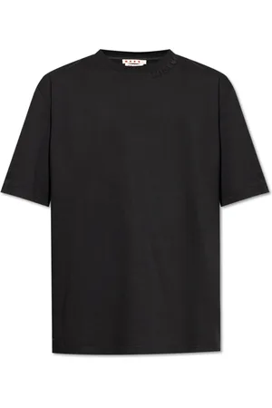 Marni Koszulki, Mężczyzna, Czarny, L, Bawełna, T-shirt z Logo