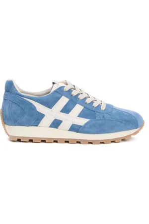 Hogan Buty, Mężczyzna, Niebieski, 44 EU, Zamsz, Niebieskie Sneakersy z Mieszanką Skóry
