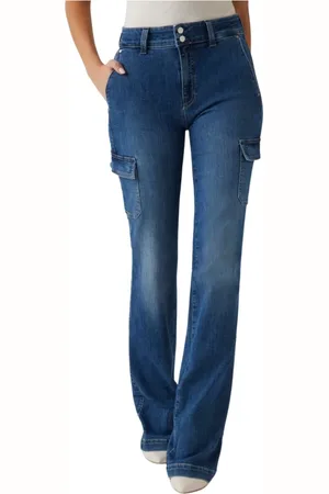 Guess Jeansy, Kobieta, Niebieski, W26, Cargo Mini Boot w stylu Tejano