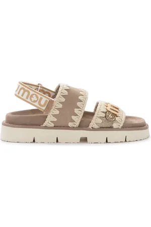 Mou Buty, Kobieta, Wielobarwność, 38 EU, Beżowo-Złota Skórzana Sandał