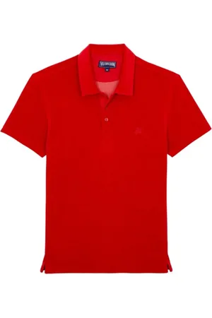 Vilebrequin Koszulki, Mężczyzna, Czerwony, 3XL, Solidny polo z frotte dla mężczyzn