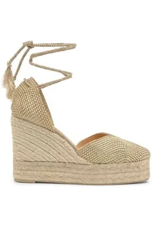 Castaner Buty, Kobieta, Żółty, 38 EU, Rayon, Złote Espadryle z Detailem Kokardki
