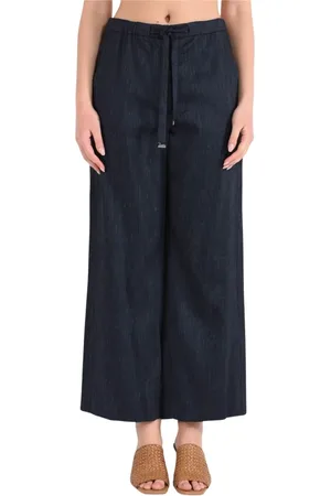 Max Mara Spodnie, Kobieta, Niebieski, L, Denim, Spodnie Joggingowe w Efekcie Denimu