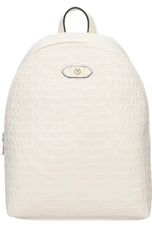 Pollini Torebki, Kobieta, Beżowy, ONE SIZE, Ivory Logo Plecak Regulowane Paski