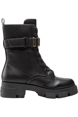 Guess Buty, Kobieta, Czarny, 40 EU, Skóra, Sznurowane Botki z Logo