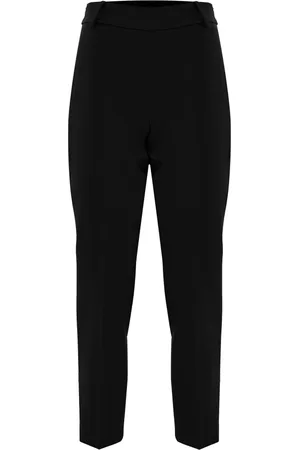 Kocca Spodnie, Kobieta, Czarny, 2XL, Stylowe spodnie typu cropped z kieszeniami wpuszczanymi