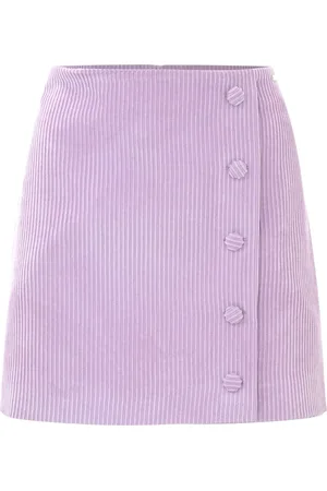 Kocca Spódnice, Kobieta, Różowy, 2XS, Sztruksowa mini spódniczka zapinana na guziki
