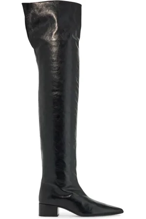 Khaite Buty, Kobieta, Czarny, 39 EU, Skóra, Lakierowane kozaki za kolano